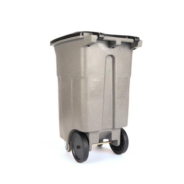 Toter Heavy Duty Two-Wheel Trash Cart w/Casters, 96 Gallon