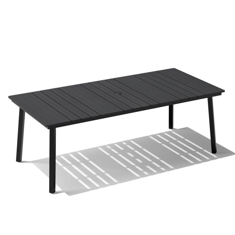79.6 in. Black Metal Frame Outdoor Dining Table with Umbrella Hole price history on PriceWatchPro