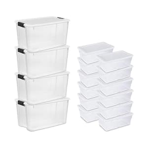 70 Quart Ultra Latch Storage Box (4 Pack) & 6 Qt. Containers (12 Pack)