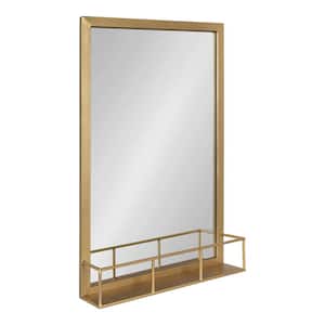 Jackson 30.00 in. H x 20.00 in. W Modern Rectangle Gold Framed Accent Wall Mirror