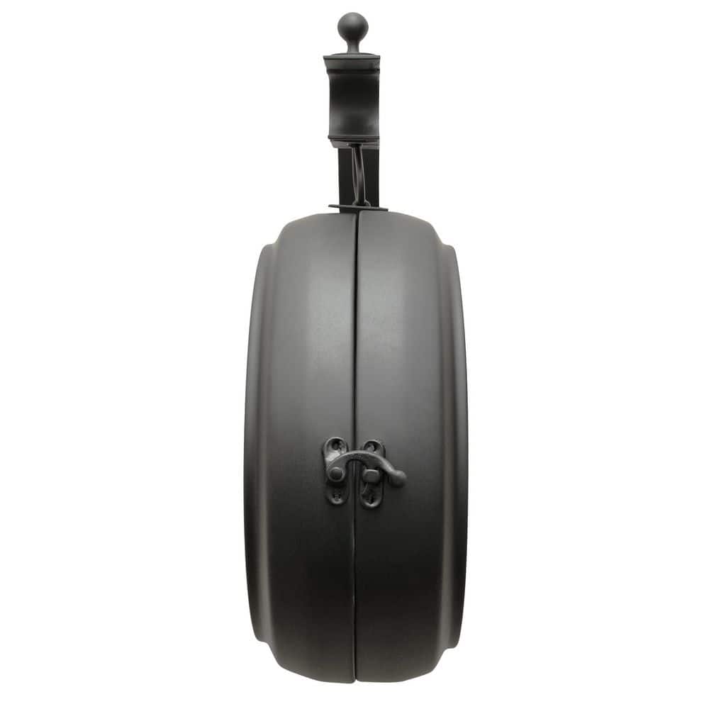 AcuRite 9-Inch Black Iron Double-Sided Hanging Clock with Thermometer