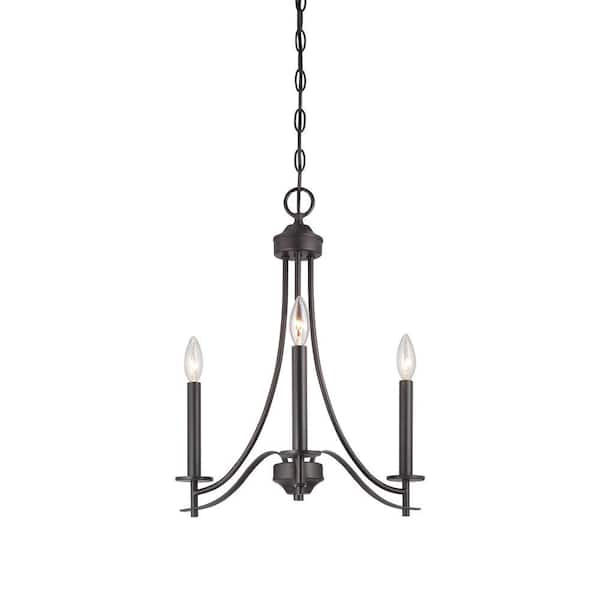 Designers Fountain Cassina 3-Light Biscayne Bronze Chandelier For Dining Rooms