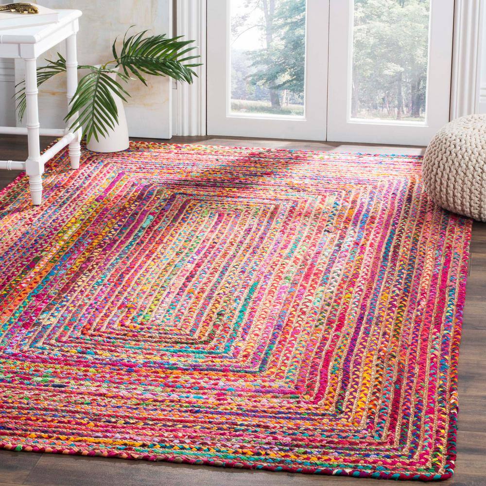 Boho-Chic Cape Cod Hand-Knotted Red and Multicolor Wool-Cotton Rug 2'3" X 4'
