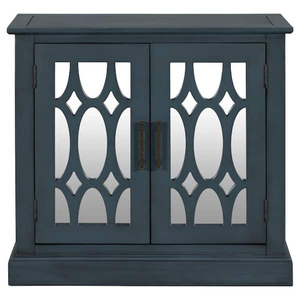 Tileon 29.5 in. W x 13.8 in. D x 27.5 in. H in Blue MDF Ready to Assemble Kitchen Cabinet with Solid Wood Frame & top & Legs
