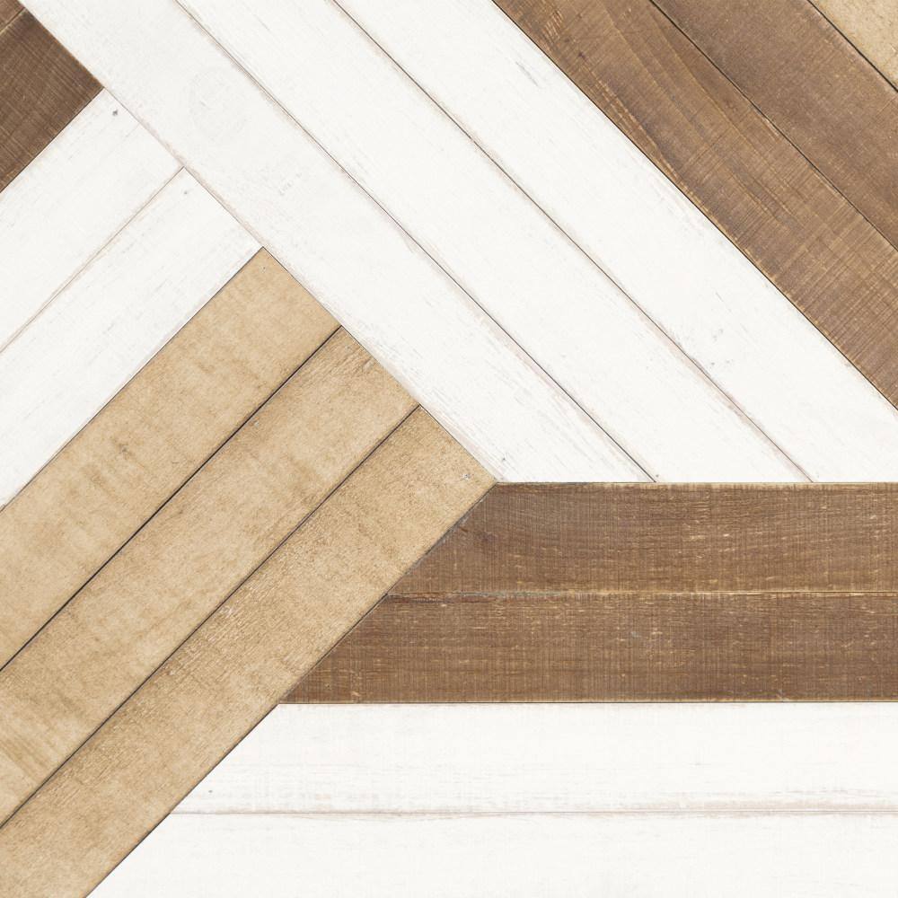 Ballez 14" Tri-Tone Geometric Wood Wall Art Set