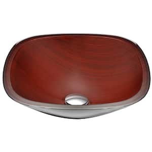 Cansa Series Round Deco-Glass Vessel Sink in Rich Timber