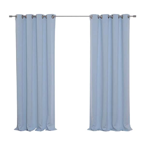 Navy Polyester Solid 100 in. W x 96 in. L Grommet Blackout Curtain  GROM_WIDE_FR-100X96-NAVY - The Home Depot