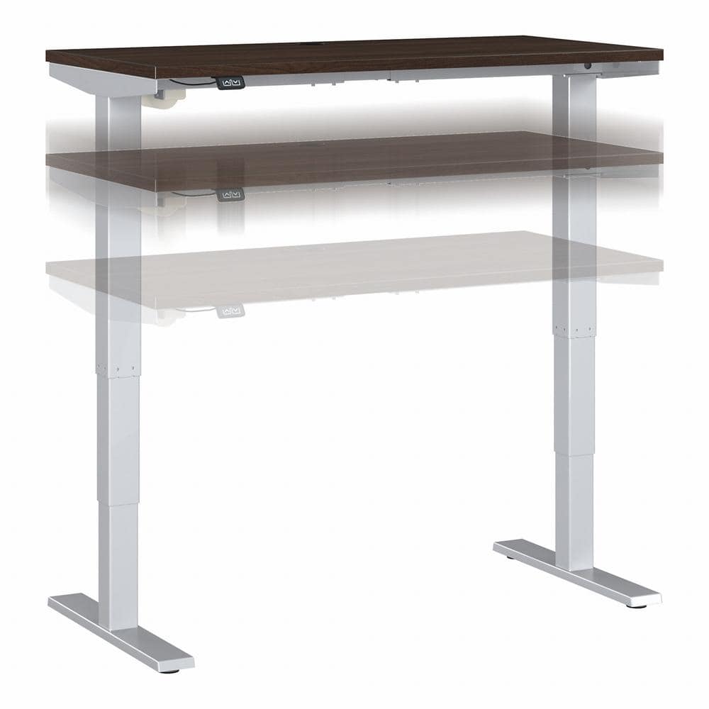 UPC 042976180546 product image for Move 40 Series 47.6 in. Rectangular Black Walnut/Cool Gray Metallic Desk with Ad | upcitemdb.com