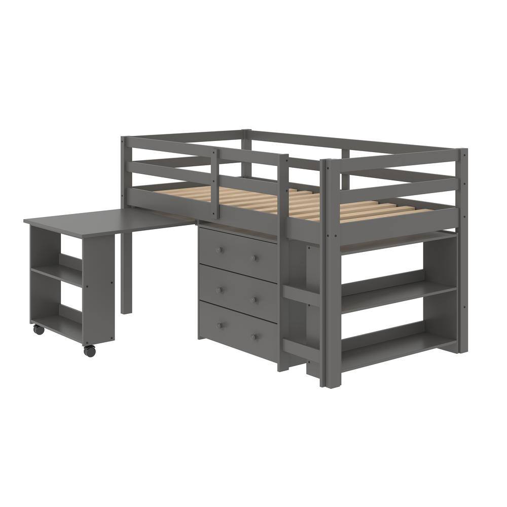 kids bunk bed with desk