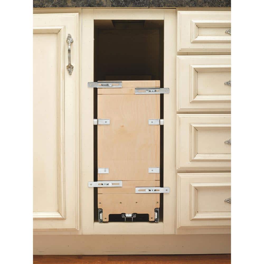 5-Inch Wooden and Metal Pull-Out Tray Organizer with Soft-Close