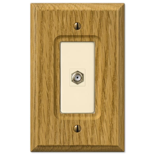 AMERELLE Carson 1 Gang Coax Wood Wall Plate - Light Oak
