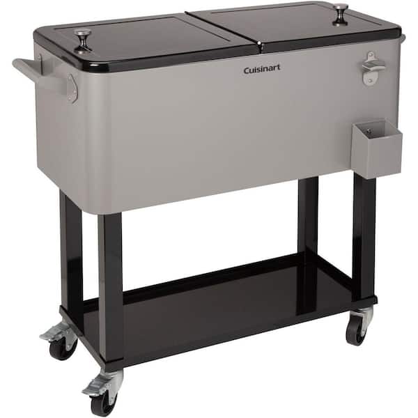 80- qt. Outdoor Cooler Cart 4 wheels 48 hours with ice Gray
