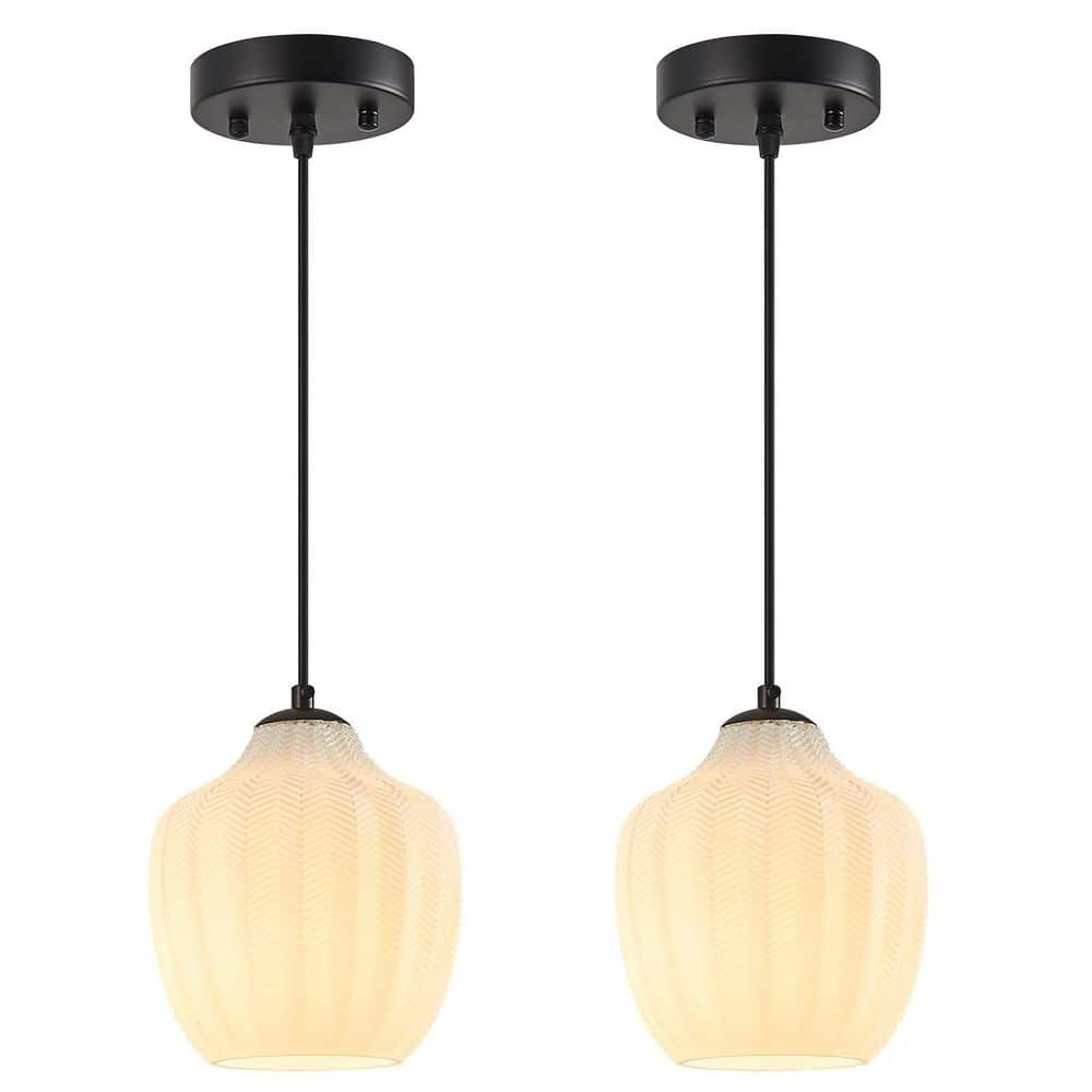 Home Lighting 60W 1-Light MilkyLuster Glass Globe Adjustable Modern Pendant Lighting for Bedroom (A2-Pack) price history on PriceWatchPro