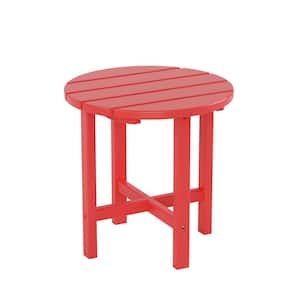 Picnics Camping Cookouts and More HDPE Hard Plastic Ehomepert Outdoor Side Table-Adirondack Portable Rectangular End Table for The Beach Red