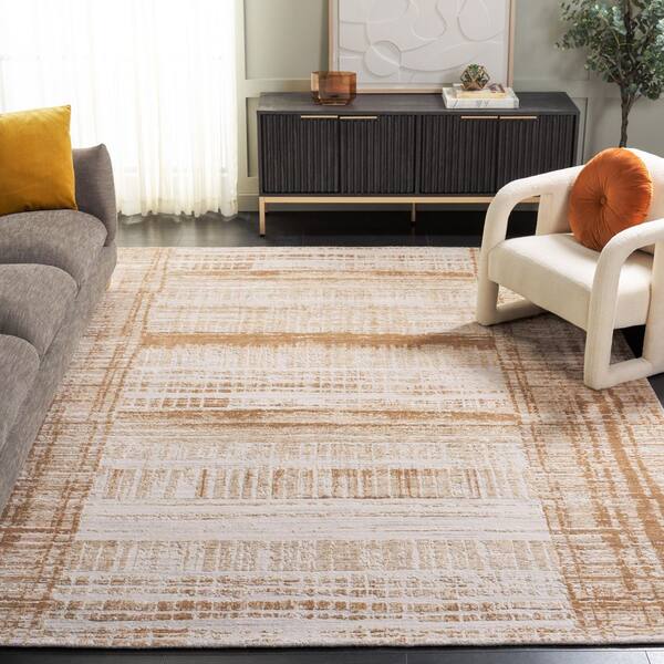 Bedford 10 ft. x 14 ft. Beige/Gold Plaid Area Rug