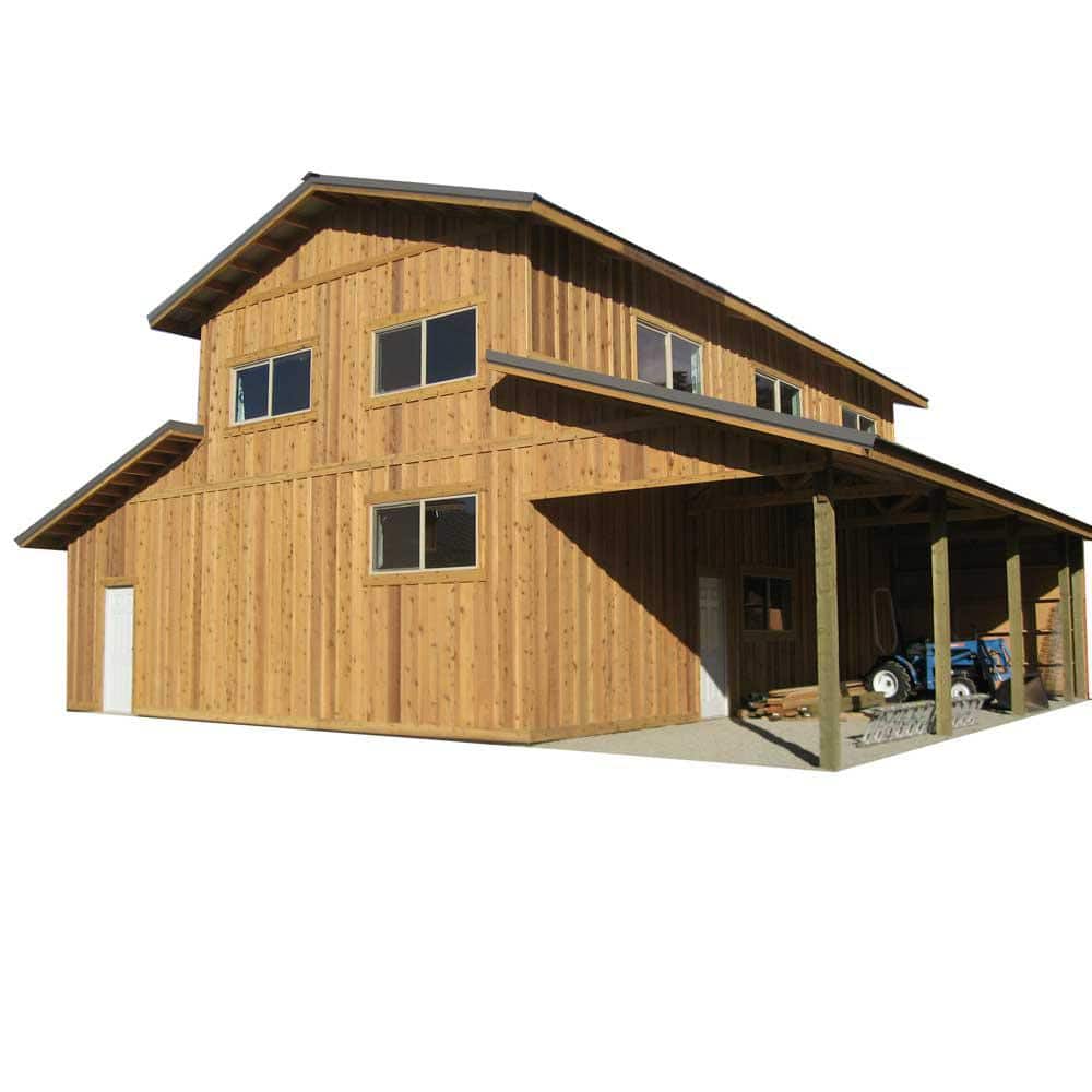44 Ft X 40 Ft X 18 Ft Wood Garage Kit Without Floor Project 10 0813 The Home Depot