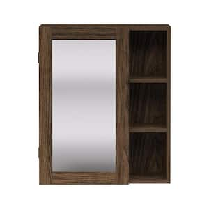 Ellery 6.69 in. W x 20.08 in. D x 24.02 in. H Walnut Rectangular Medicine Cabinet with Mirror