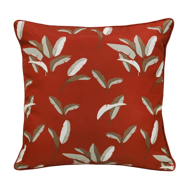 OUTDOOR DECOR BY COMMONWEALTH Ruby Red Outdoor Pillow Throw Pillow in Red 18 x 18 - Includes 1-Throw Pillow