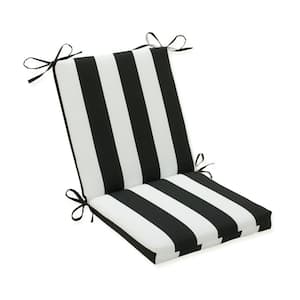 Stripe Outdoor/Indoor 18 in W x 3 in H Deep Seat, 1-Piece Chair Cushion and Square Corners in Black/White Cabana Stripe