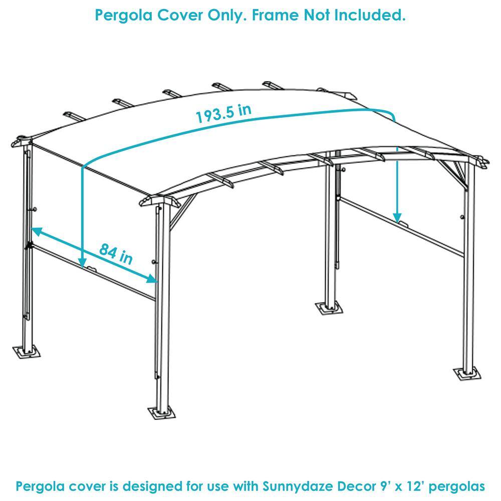 Tan Polyester Retractable Pergola Canopy Shade 9 x 12 ft