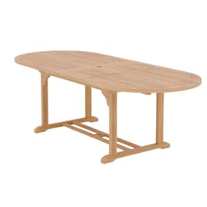 Amelie Oval Teak Outdoor Dining Table with Extension