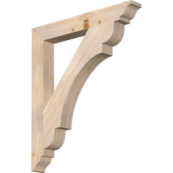 Ekena Millwork 3.5 in. x 32 in. x 28 in. Douglas Fir Olympic Traditional Smooth Bracket