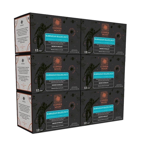 COPPER MOON Single Serve Coffee Pods for Keurig K-Cup Brewers, Medium Roast, Hawaiian Hazelnut Blend (72-Pack)
