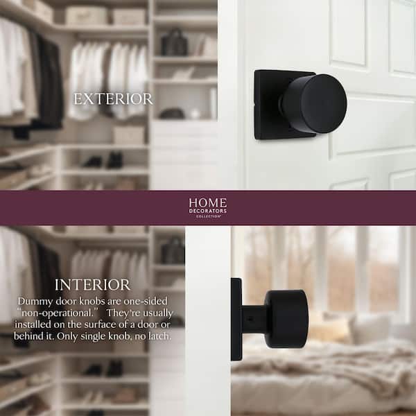 Ridgeway Matte Black Dummy Door Knob with Square Rose