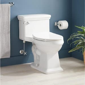Key West 1-Piece 1.28 GPF Single Flush Elongated Toilet in White