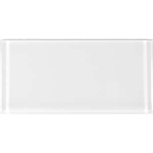 Modern Snow White 3 in. x 6 in. Glossy Glass Subway Wall Tile (10 sq. ft./Case)