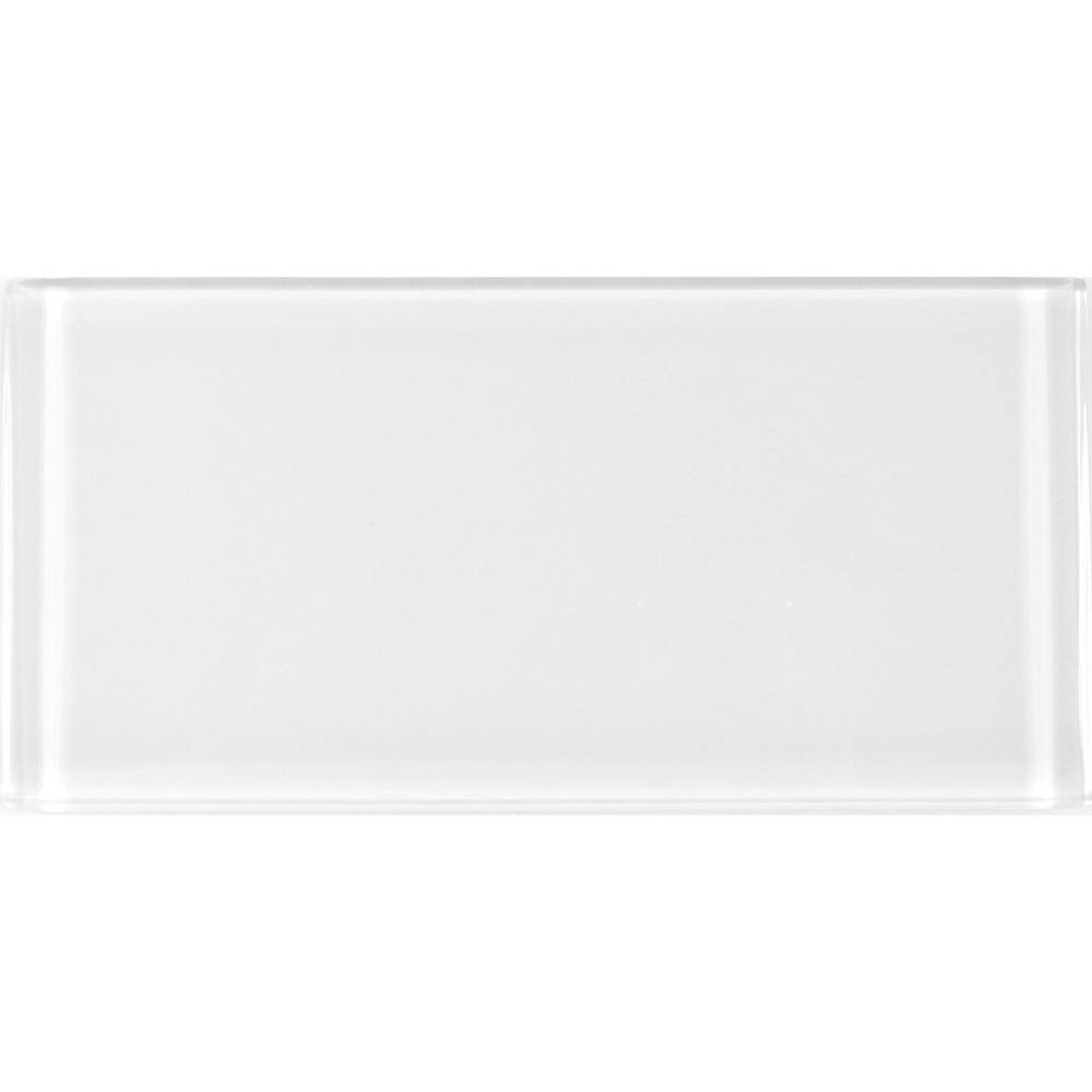 Modern Design Glossy Snow White Subway 3 in. x 6 in. Glass Glass Wall Tile Sample price history on PriceWatchPro