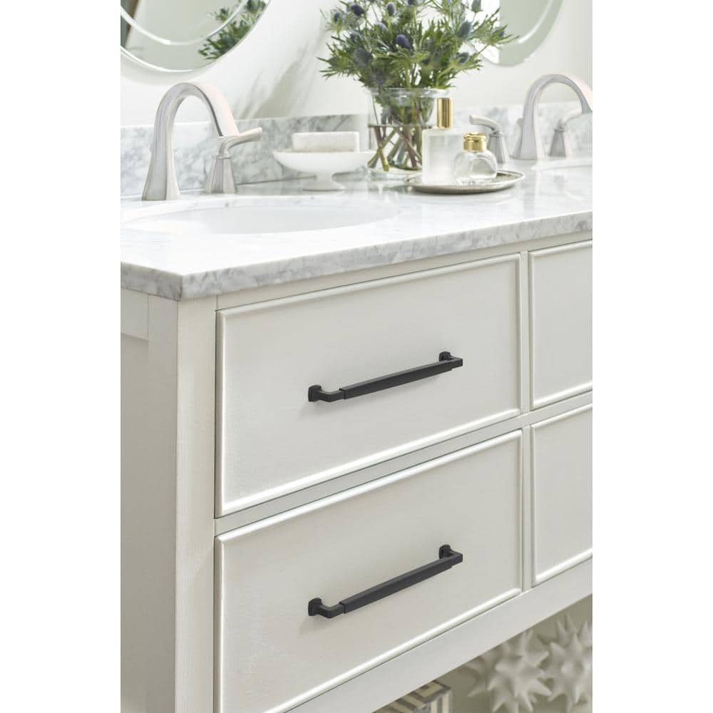 Matte Black Modern Cabinet Pull with Mounting Hardware