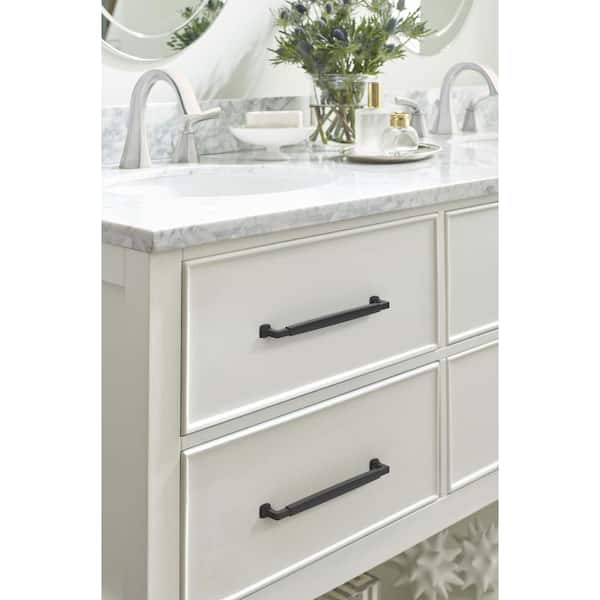 Stature 10-1/16 in. (256mm) Classic Matte Black Bar Cabinet Pull