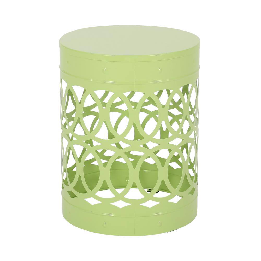 Green Round Metal Outdoor Side Table End Table No Assembly for Garden Backyard or Indoor price history on PriceWatchPro
