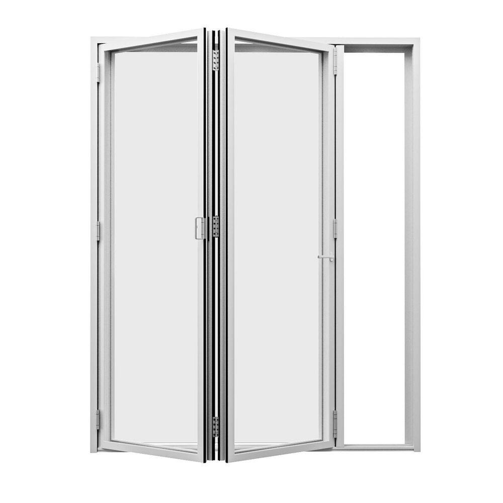 72 in. x 80 in. Left Center Opening/Outswing Double Tempered Glass White Aluminum Folding Patio Door price history on PriceWatchPro
