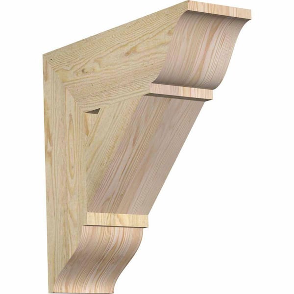 Ekena Millwork 6 in. x 20 in. x 20 in. Douglas Fir Traditional Rough Sawn Bracket