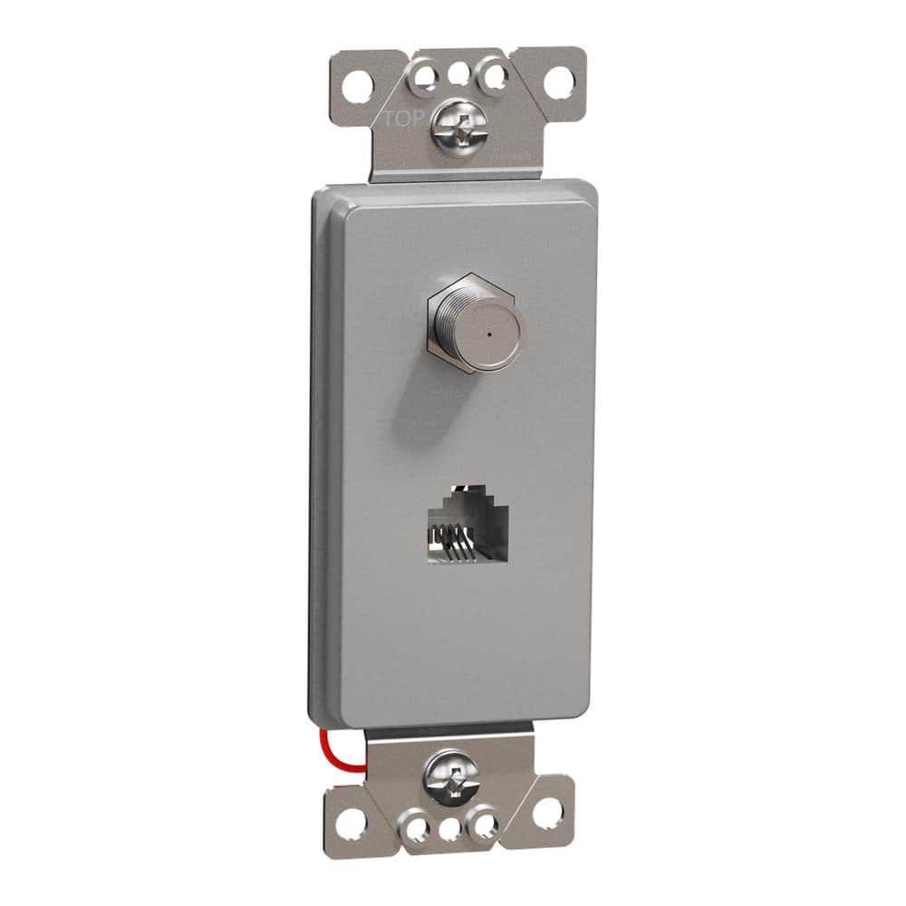 X Series Matte Gray 1-Gang Standard Combination RJ 11 Telephone Jack CATV F Coupler Decorator Strap Wall Plate price history on PriceWatchPro