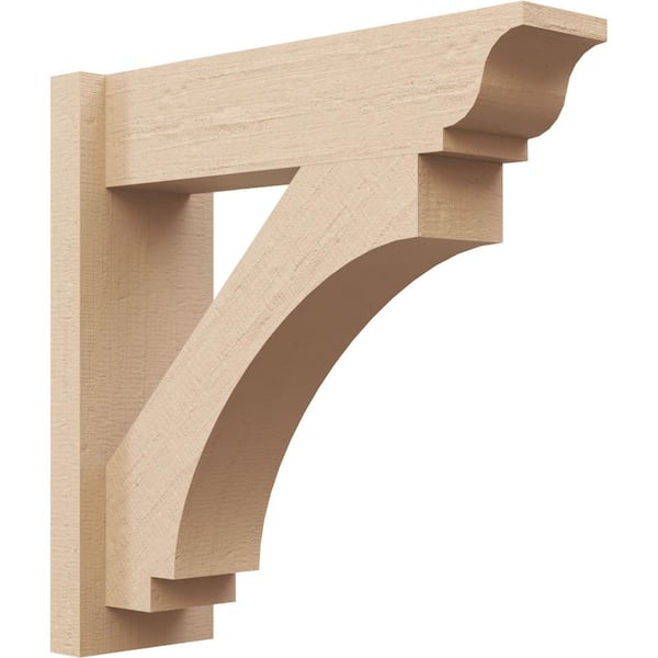 Ekena Millwork 6 in. x 36 in. x 24 in. Imperial Traditional Rough Cedar Woodgrain Timberthane Polyurethane Outlooker, Primed Tan