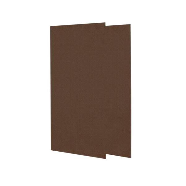 Swanstone 1/4 in. x 36 in. x 72 in. Two Piece Easy Up Adhesive Shower Wall Panels in Acorn-DISCONTINUED