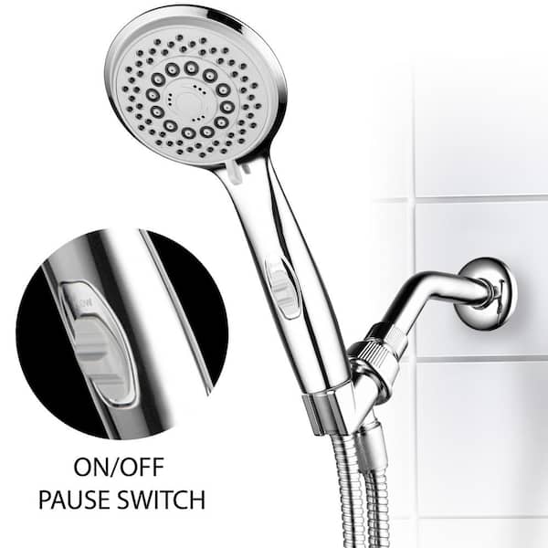 Hotel Spa 7-Spray 4 in. Single Wall Mount Waterfall Handheld Rain
