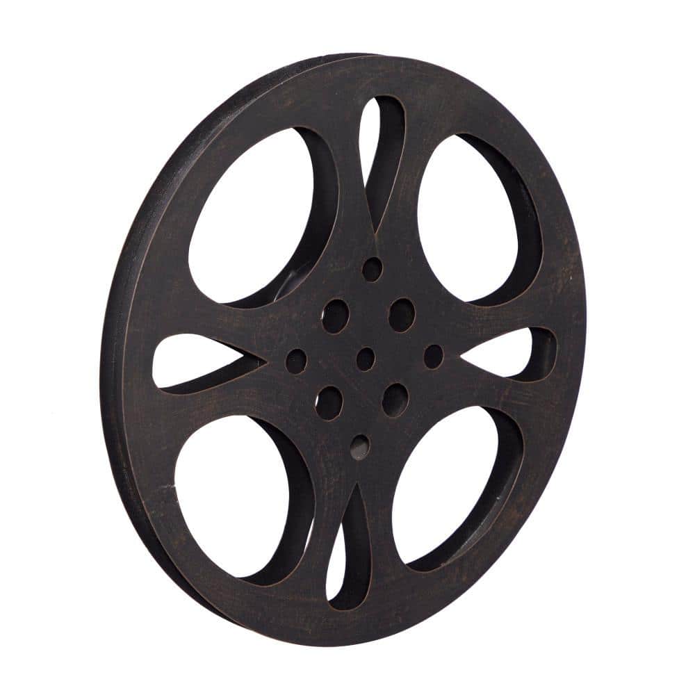 Black and Gray Metal Movie Reel Wall Decor