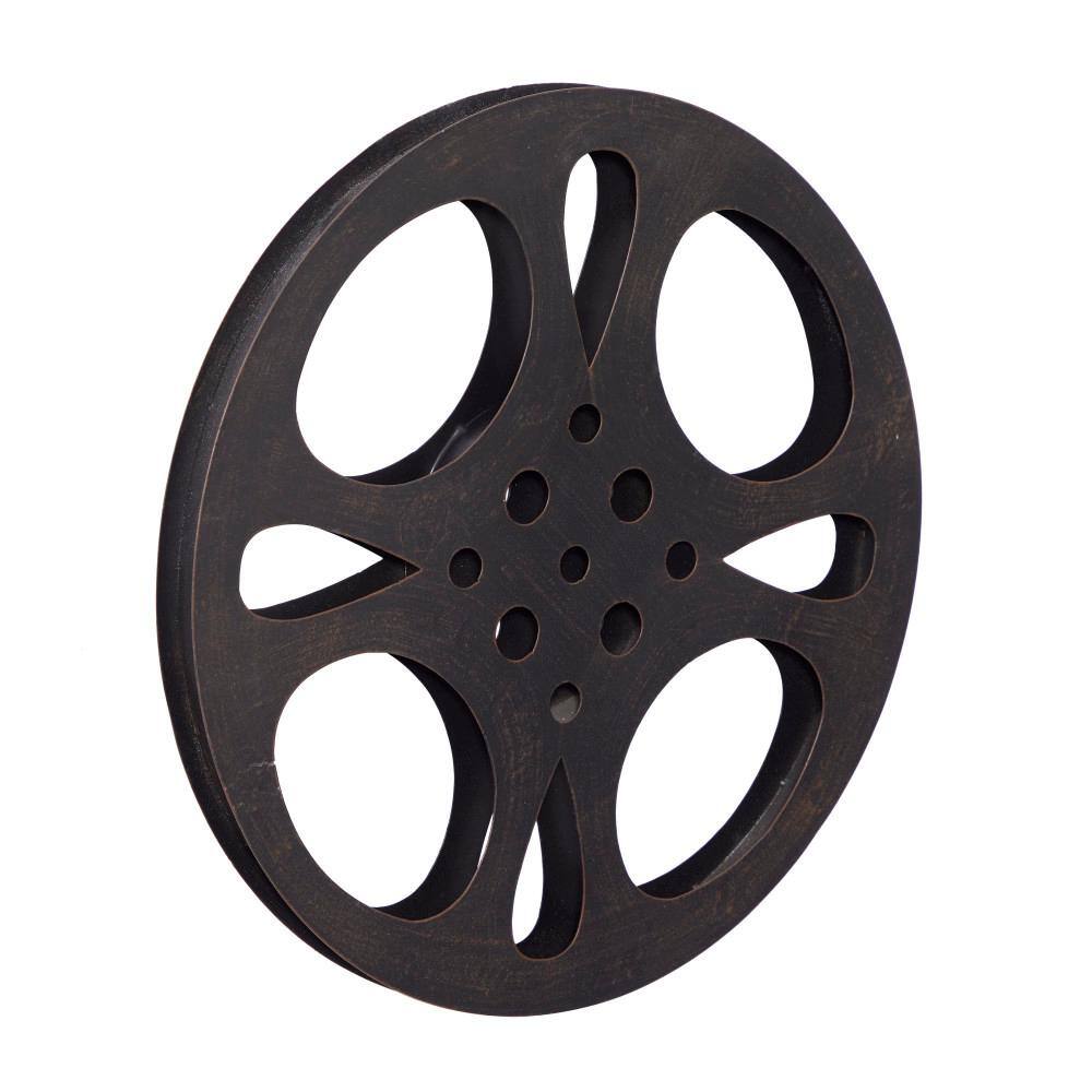 Black and Gray Metal Movie Reel Wall Decor
