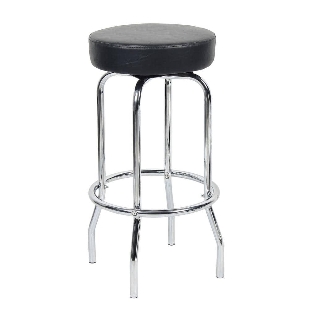 Black Bar Stool Chrome Finish Frame