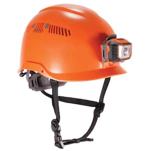Skullerz Orange LED Class C Safety Helmet Plus LED Light
