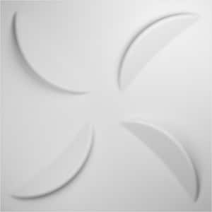 Pinwheel White 1 in. x 1-3/5 ft. x 1-3/5 ft. White PVC Decorative Wall Paneling 1-Pack