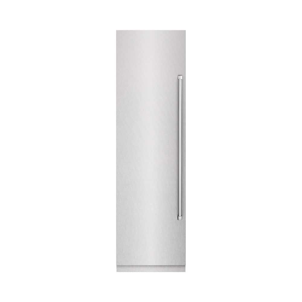 24 in. 12.4 cu. ft. Column Freezer in Satin Stainless Steel with Graphite Gray Interior