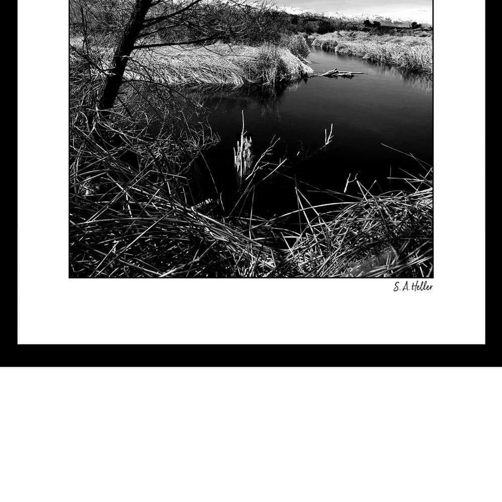 Owens River Black and White Framed Print for Kids