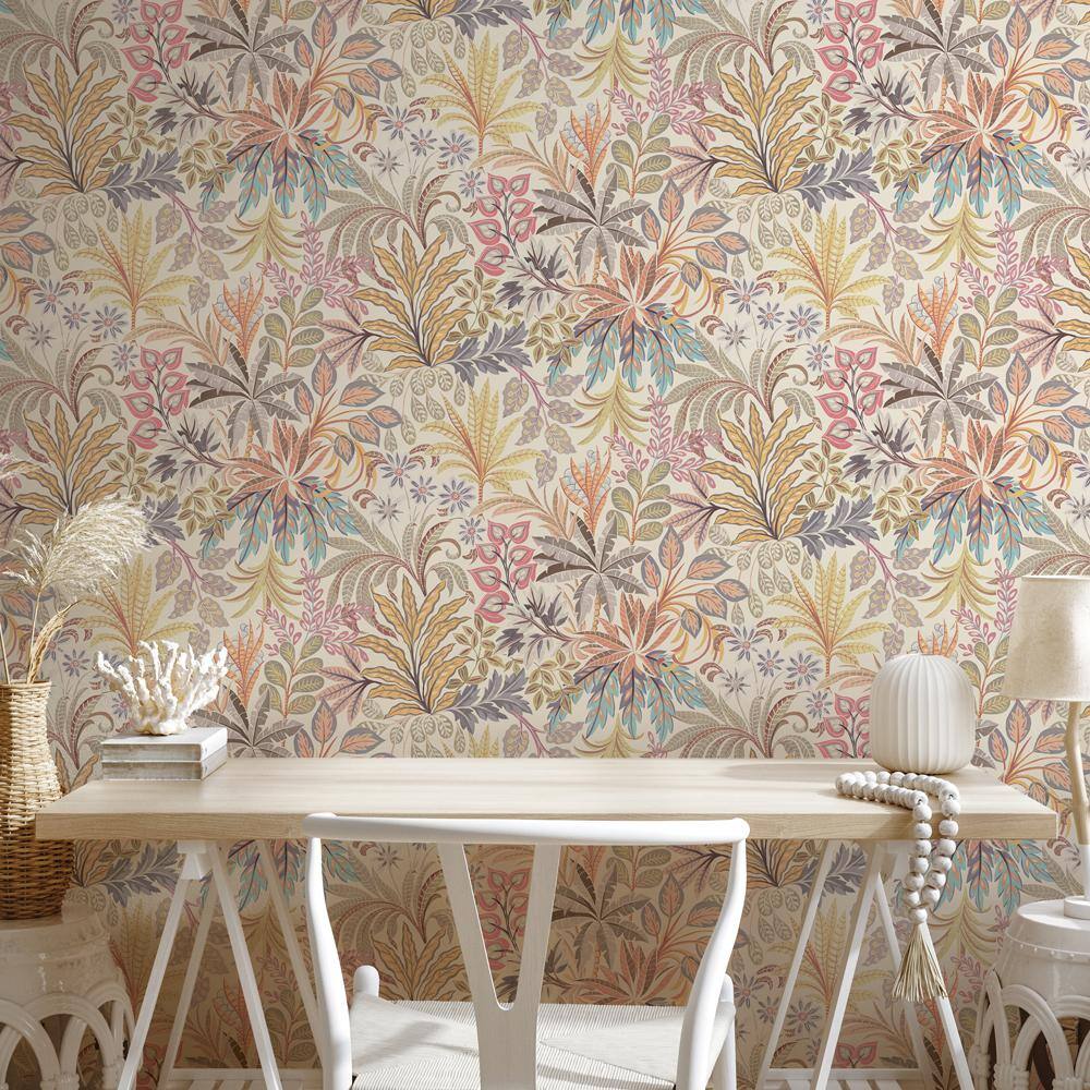 Floral Botanical Multicolor Vinyl Peel and Stick Wallpaper