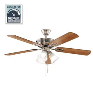 Glendale III 52 in. LED Indoor Brushed Nickel Ceiling Fan with Light and Pull Chains