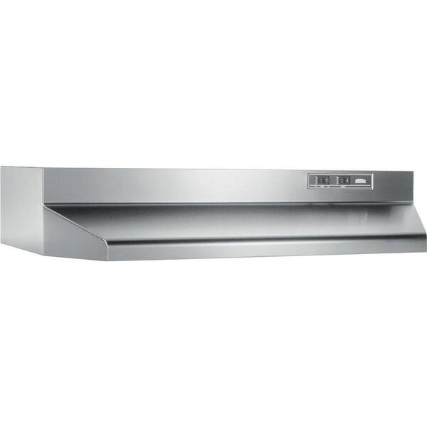 Broan-NuTone 42000 Series 24 in. 230 Max Blower CFM Under-Cabinet Range Hood with Light in Stainless Steel